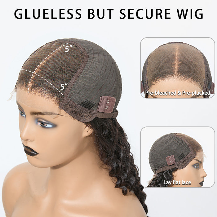 Mystic Radiance | 18-32 Inch #1B Water Wavy Brazilian Virgin Hair 5x5 Lace Closure Wigs 180% Density