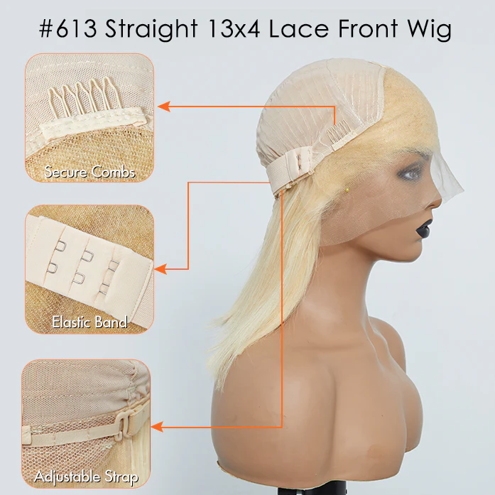 Sparkling Queen |10-14 Inch Pre-Plucked 13"x4" #613 Straight Bob Lace Frontal Wig 150% Density