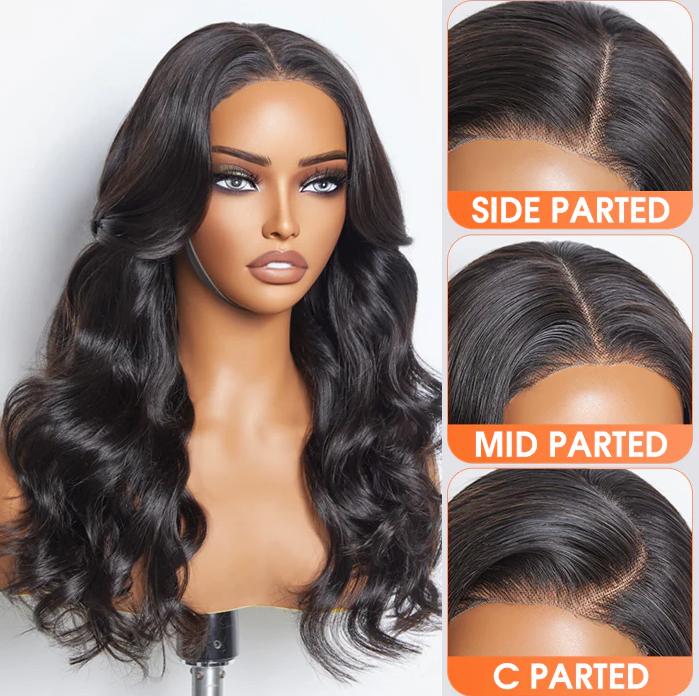 Shimmer Crown | 24 Inches 5"x5" Body Wavy Wear & Go Glueless #1B Lace Closure Wig-100% Human Hair
