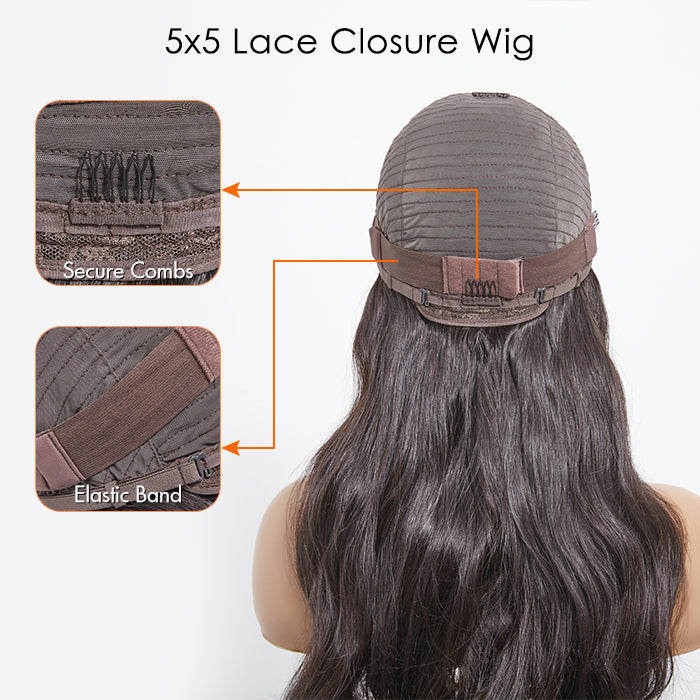 Sparkling Glam | 5x5 Glueless Lace Closure Wig 180% Density Body Wave