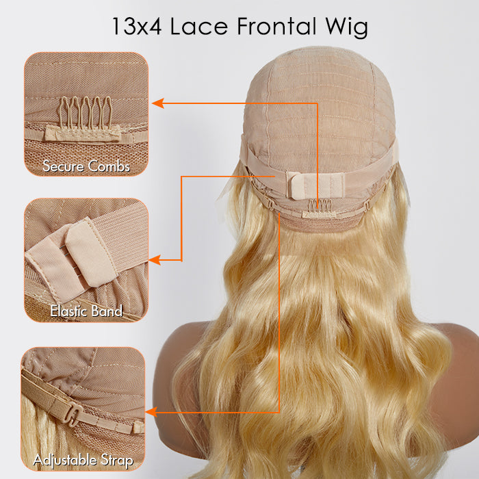 Dazzling Delight | 16-30 Inch Pre-Plucked 13"x4" #613 Body Wavy Lace Frontal Wigs 150% Density-100% Human Hair