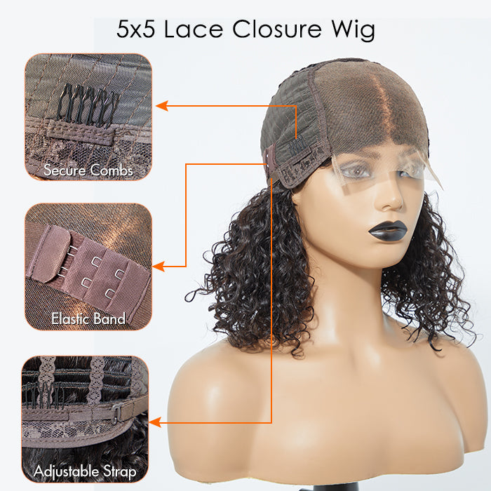 Radiant Luxe | 10 inch Super Natural Hairline Silky Blunt Cut Glueless 13x4 Frontal Lace Short Bob Wig