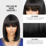 Wedge Cut Medium Bob Wig with China Bang