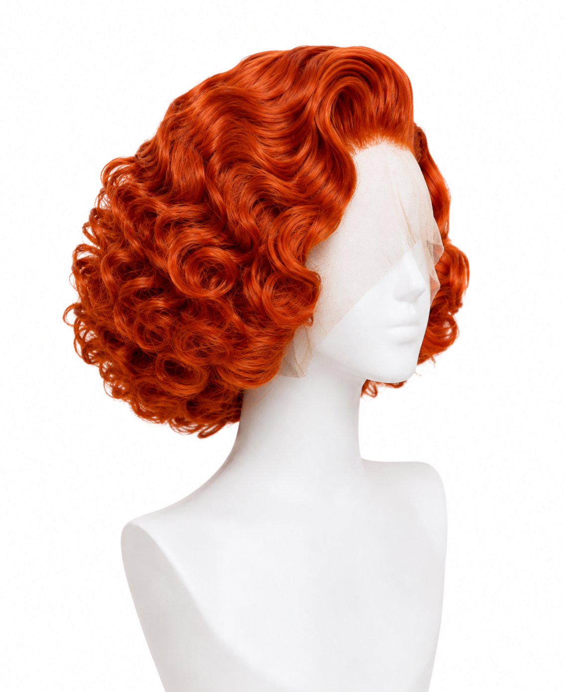 Sabrina | 12" Copper Vintage Curly Bob Lace Front Wig