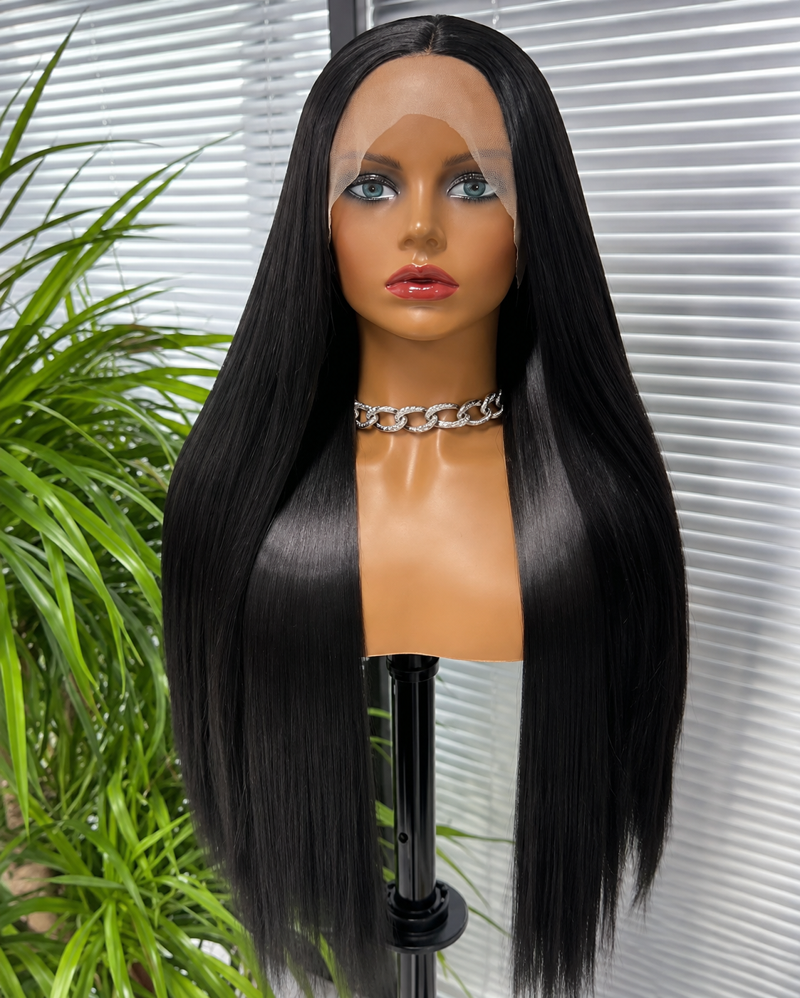 Noir | Long Straight Jet Black Lace Front Wig