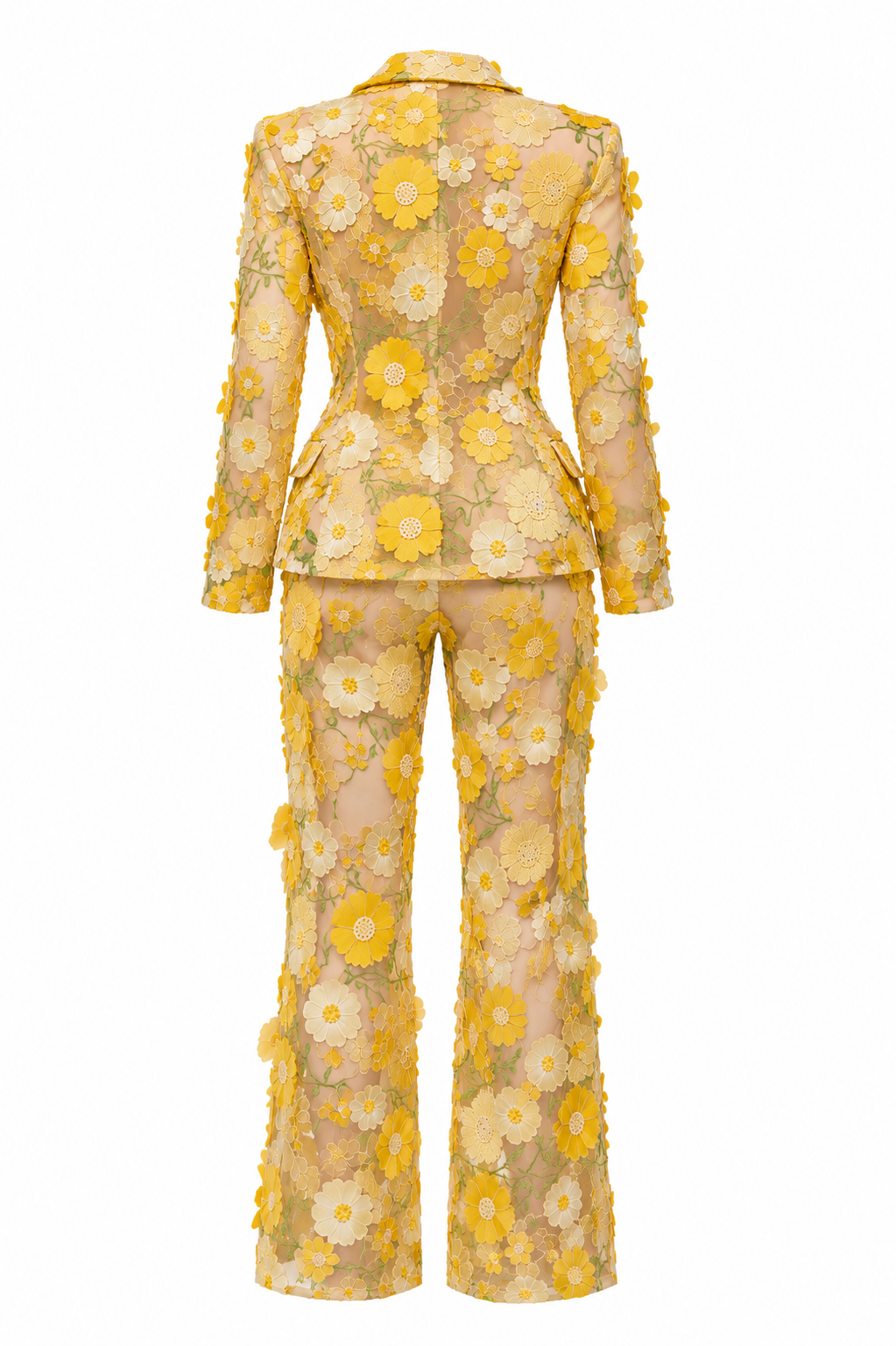 Black Grace | Yellow Floral Power Suit