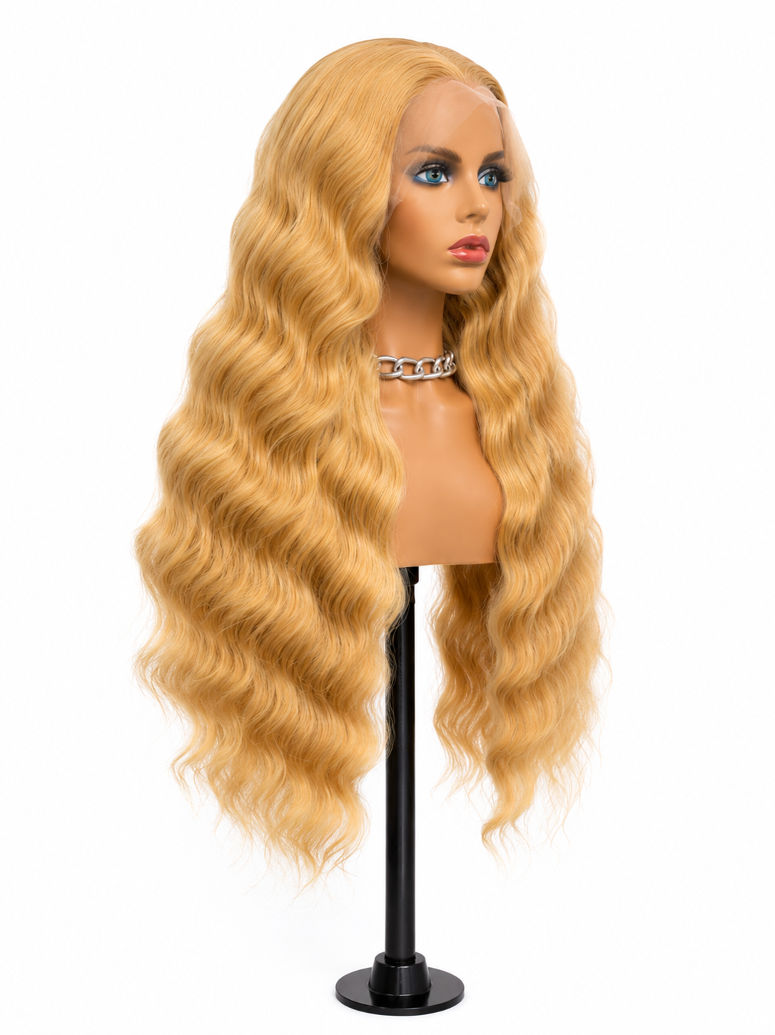 Elara | 28" Golden Blonde Long Water Wave Lace Front Wig