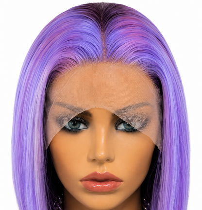 Kalista | 12" Purple Sleek Bob Lace Front Wig