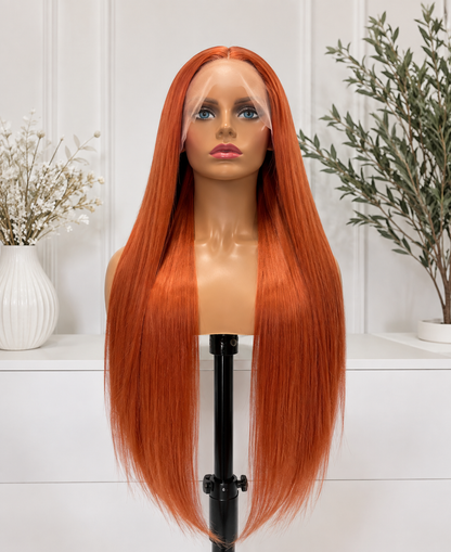 Phoenix | Long Straight Burnt Copper Lace Front Wig