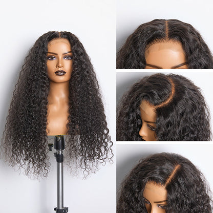 Mystic Radiance | 18-32 Inch #1B Water Wavy Brazilian Virgin Hair 5x5 Lace Closure Wigs 180% Density