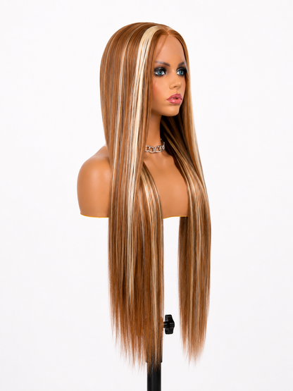 Golden Hour | 30" Long Straight Highlighted Lace Front Wig