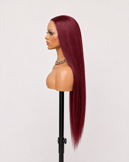 Velvet | Long Straight Burgundy Lace Front Wig
