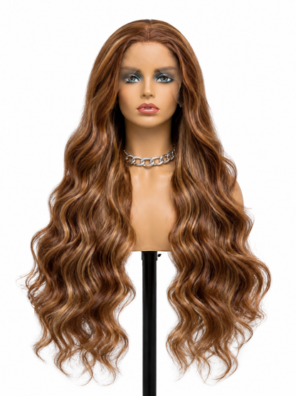 Savannah | 30" Chestnut Brown Loose Body Wave Lace Front Wig