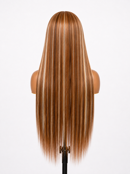 Golden Hour | 30" Long Straight Highlighted Lace Front Wig