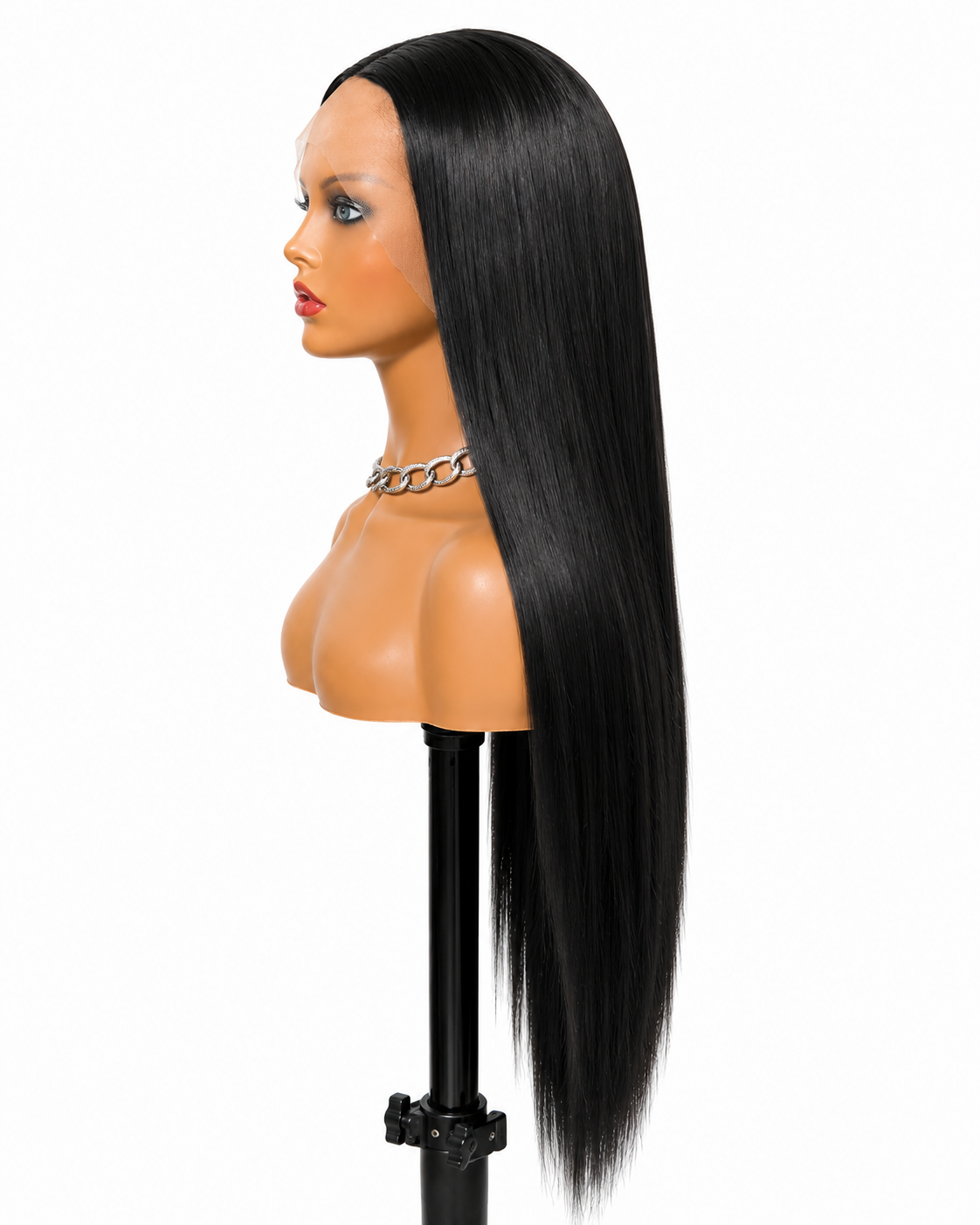 Noir | 26" Long Straight Jet Black Lace Front Wig