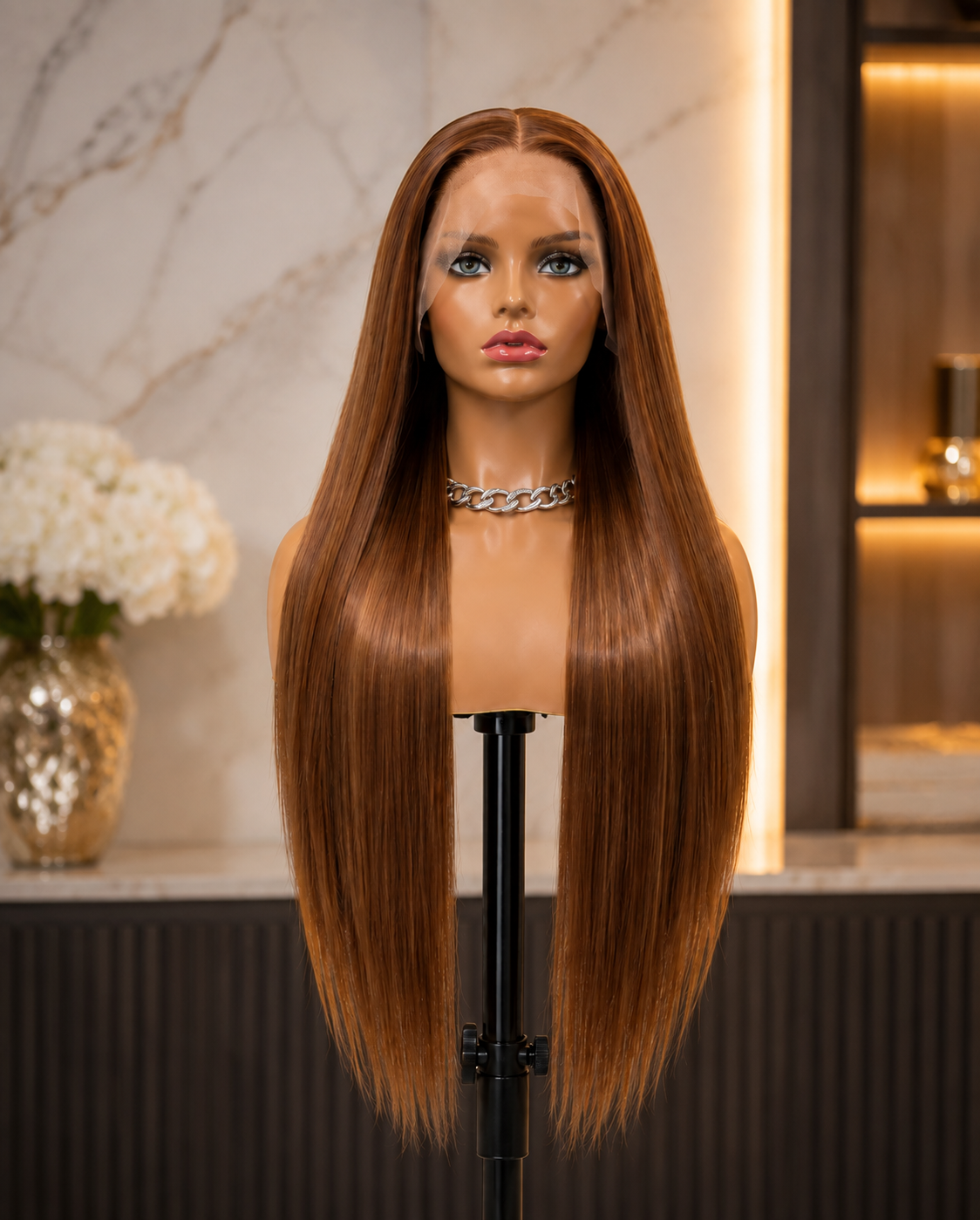 Harmony | Long Straight Cinnamon Brown Lace Front Wig