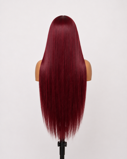 Velvet | Long Straight Burgundy Lace Front Wig