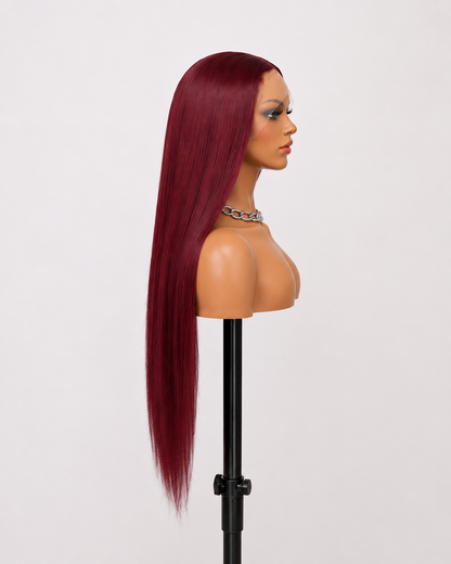 Velvet | Long Straight Burgundy Lace Front Wig
