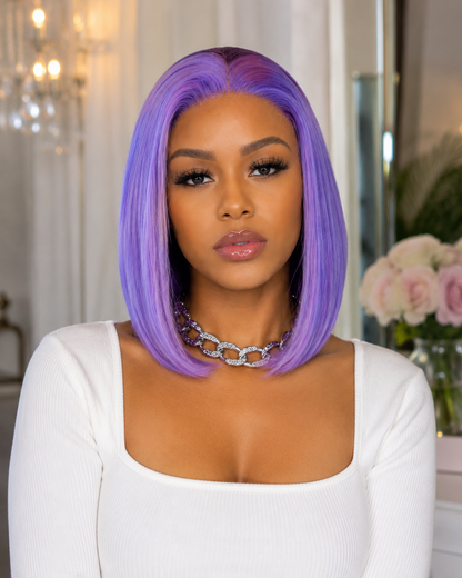 Kalista | 12" Purple Sleek Bob Lace Front Wig