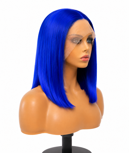 Azure | 16" Electric Blue Sleek Bob Lace Front WIG
