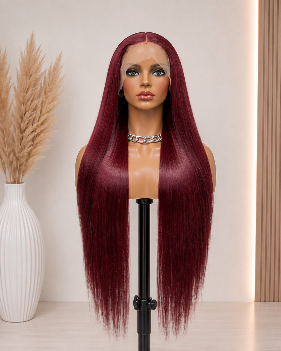Velvet | Long Straight Burgundy Lace Front Wig