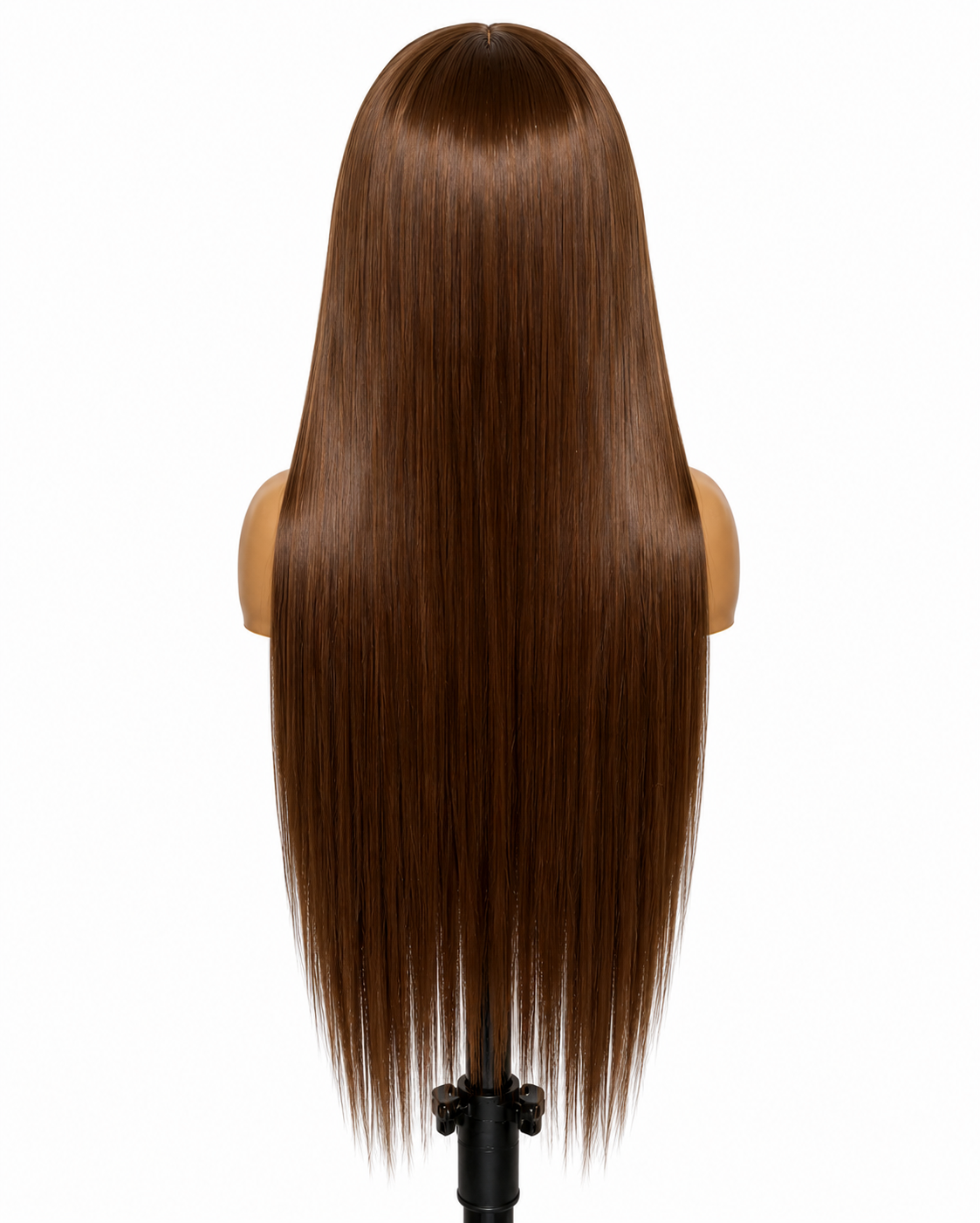 Crowned Mocha | 28" Long Straight Brown Lace Front Wig