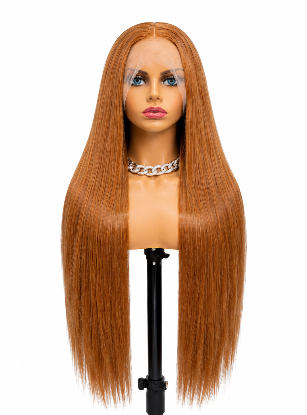 Sienna | 28" Long Straight Copper Ginger Lace Front Wig