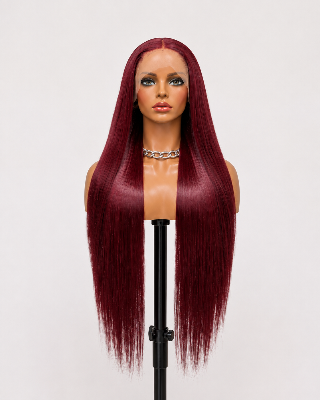 Velvet | Long Straight Burgundy Lace Front Wig
