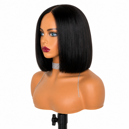 Nia | Classic Black Sleek Bob Lace Front Wig