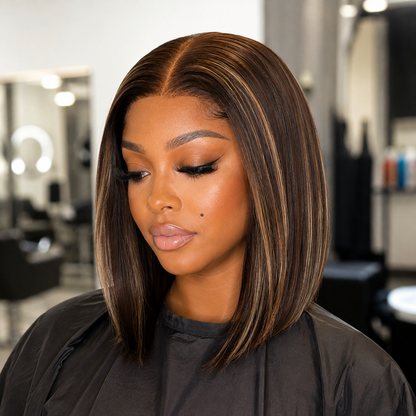 Caramel Swirl | Chocolate Highlight Lace Front Bob Wig