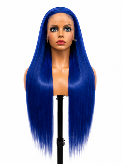 Royal Blue | 30" Long Straight Lace Front Wig
