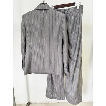 Diamond Embellished Grey Two-Piece Suit