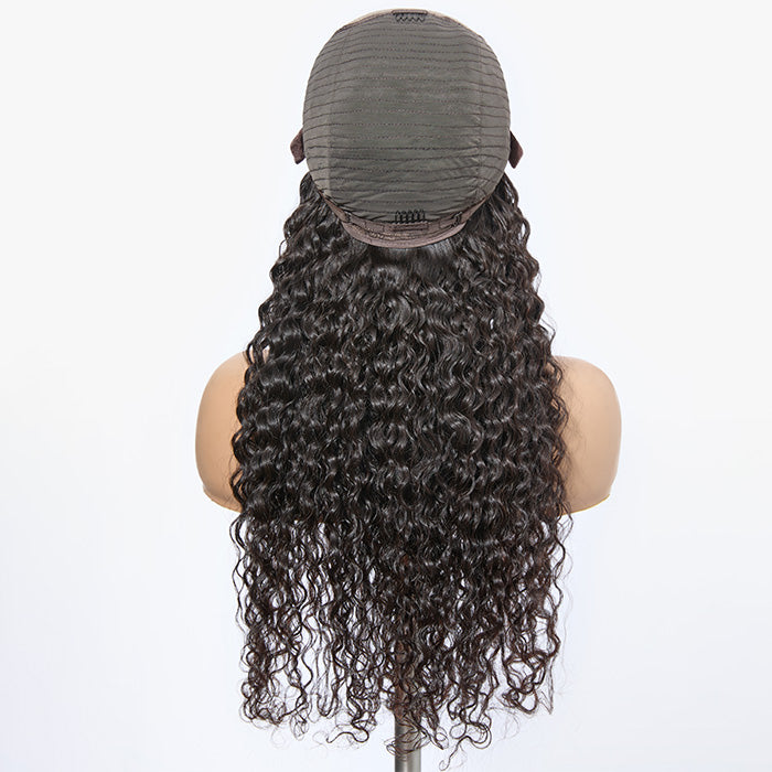 Mystic Radiance | 18-32 Inch #1B Water Wavy Brazilian Virgin Hair 5x5 Lace Closure Wigs 180% Density