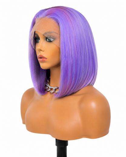 Kalista | 12" Purple Sleek Bob Lace Front Wig