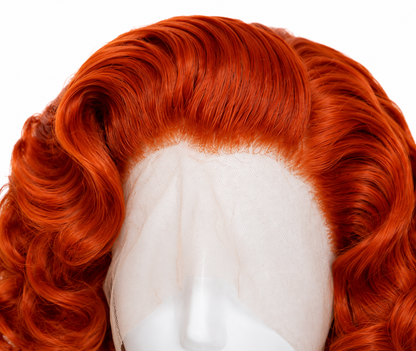 Sabrina | 12" Copper Vintage Curly Bob Lace Front Wig