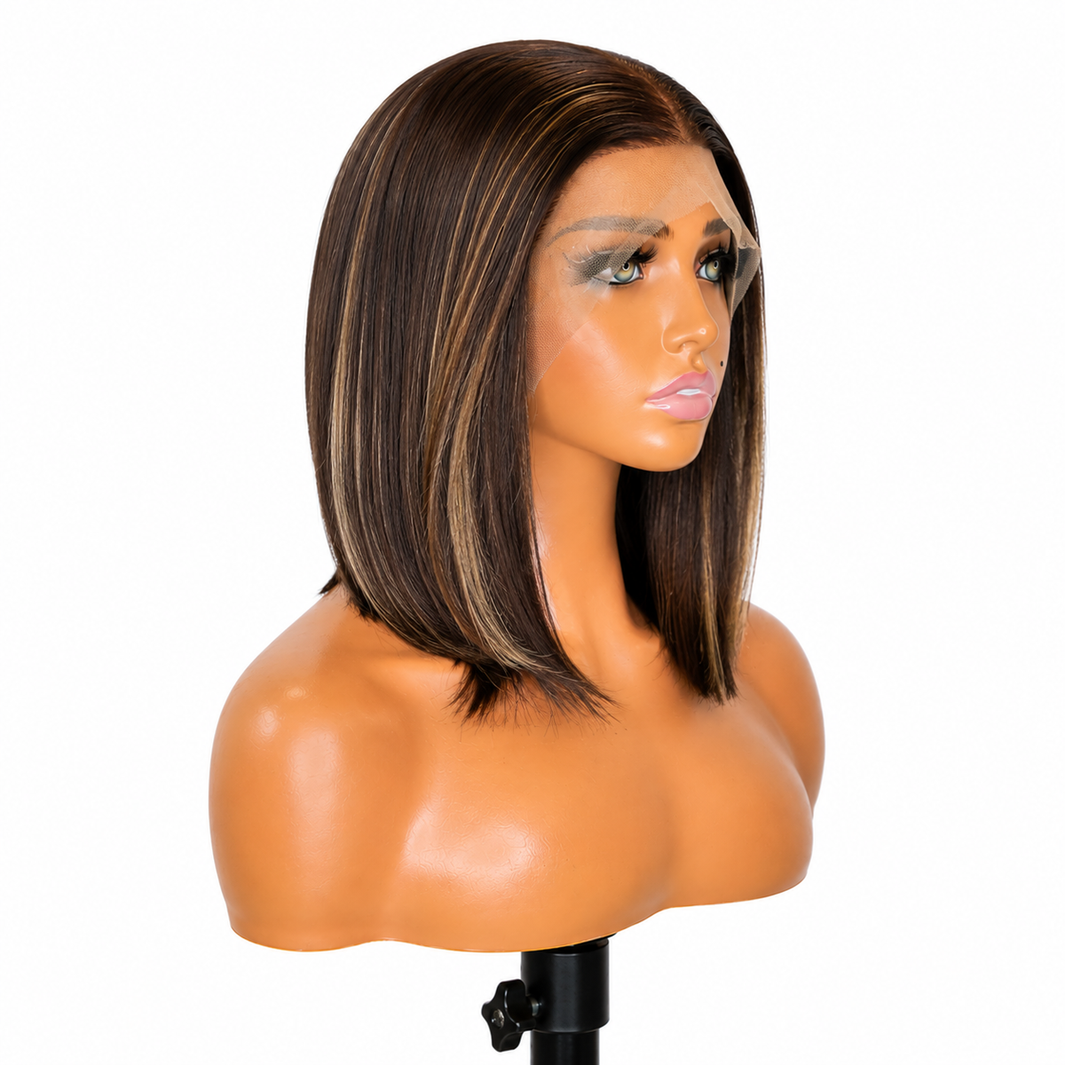 Caramel Swirl | Chocolate Highlight Lace Front Bob Wig