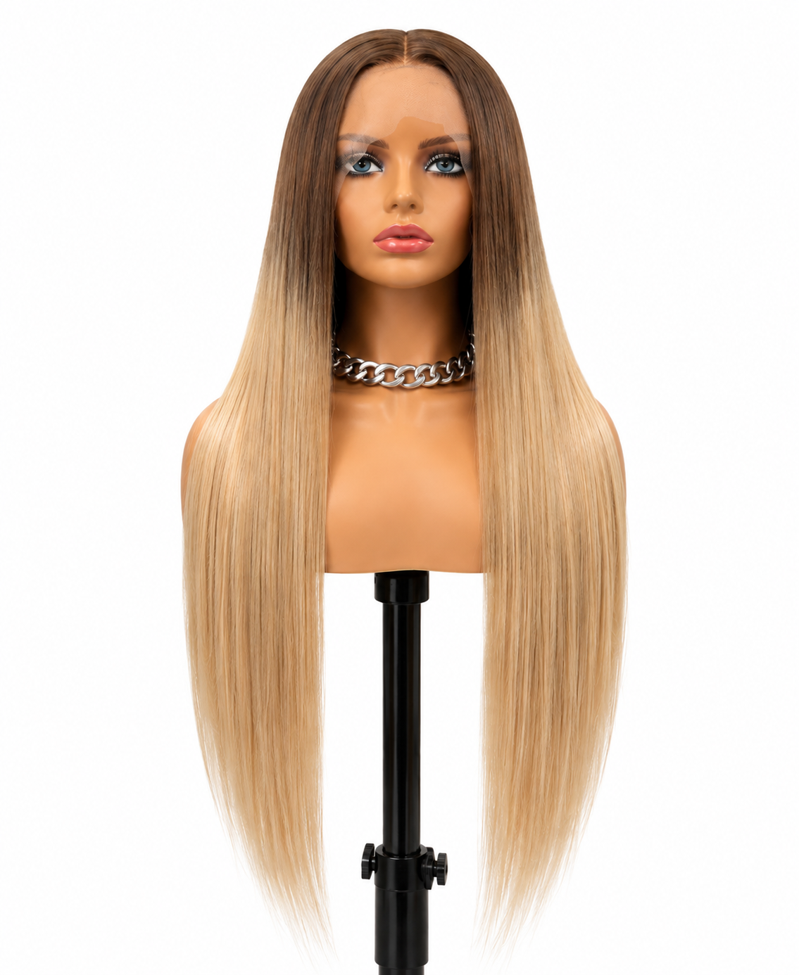 Aurora | Long Straight Blonde Ombre Lace Front Wig