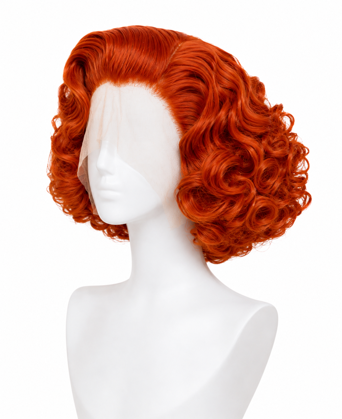 Sabrina | 12" Copper Vintage Curly Bob Lace Front Wig