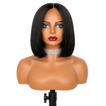 Nia | Classic Black Sleek Bob Lace Front Wig