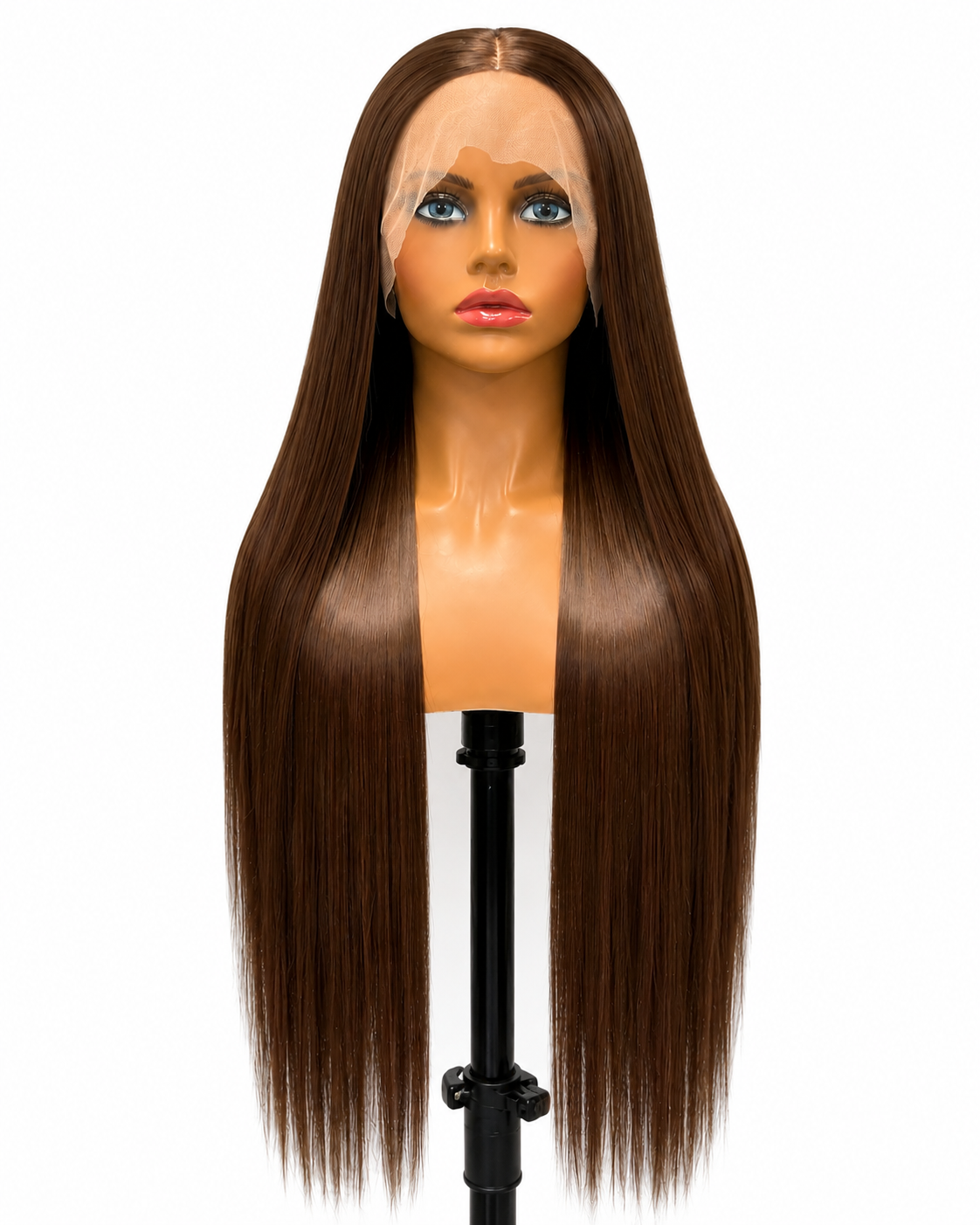 Crowned Mocha | 28" Long Straight Brown Lace Front Wig