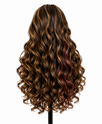 Marielle | 24" Brunette Curly Lace Front Wig