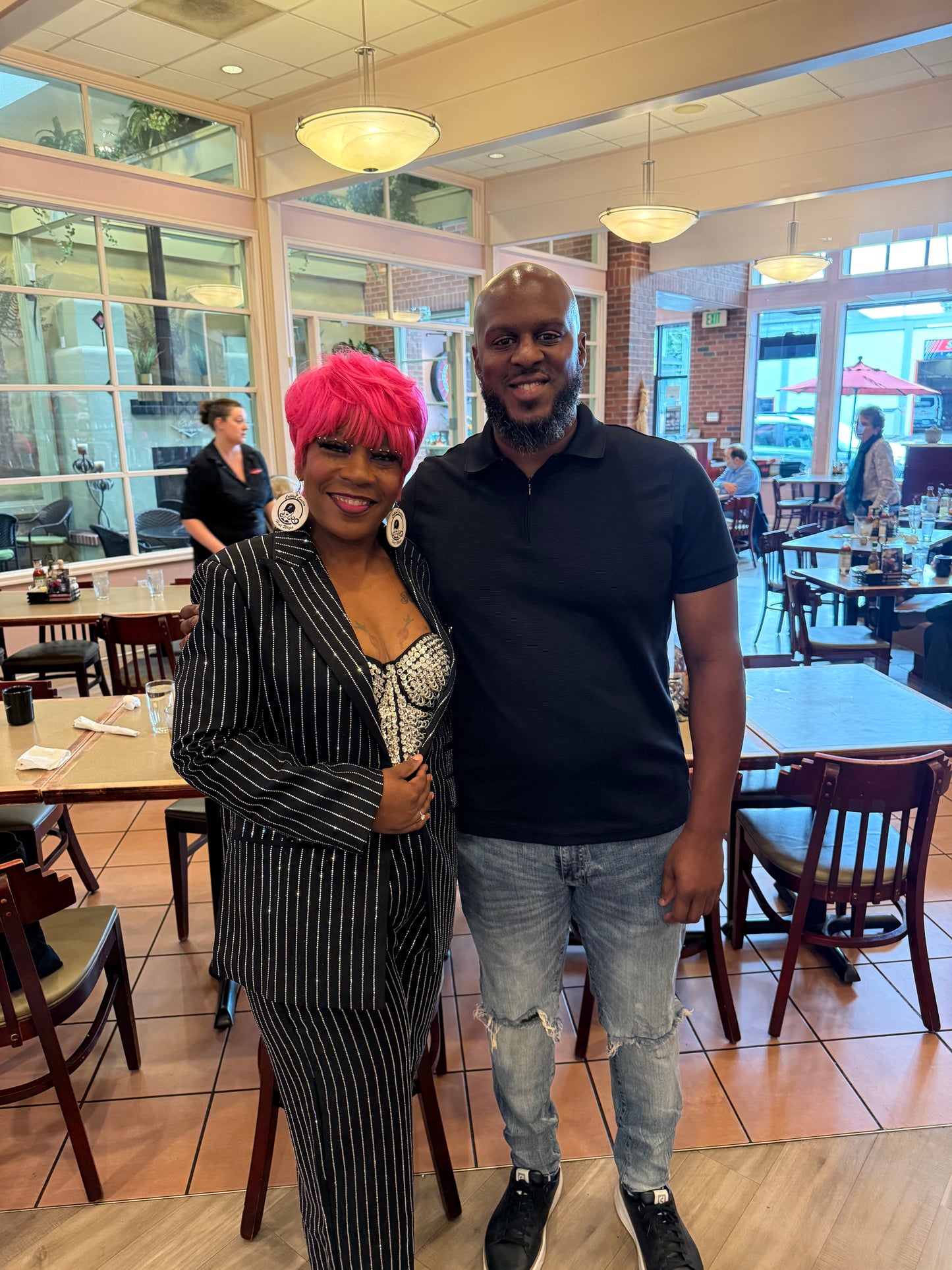 Chic Striped Blazer & Pants Set