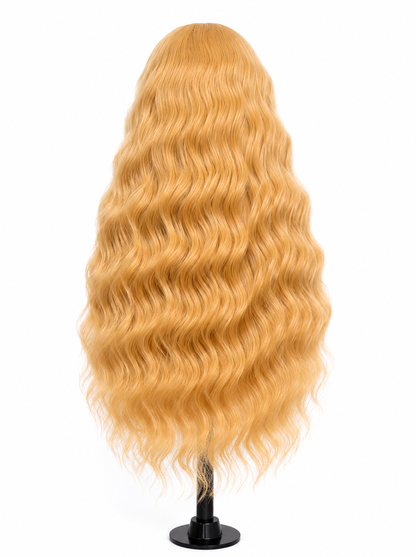 Elara | 28" Golden Blonde Long Water Wave Lace Front Wig