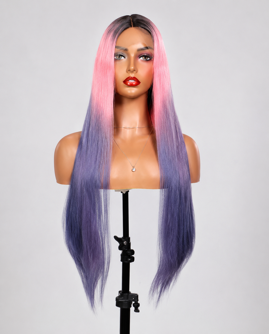 Cotton Candy Dream | 30" Long Straight Ombre Lace Front Wig