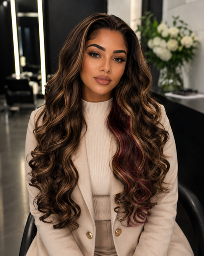 Marielle | 24" Brunette Curly Lace Front Wig