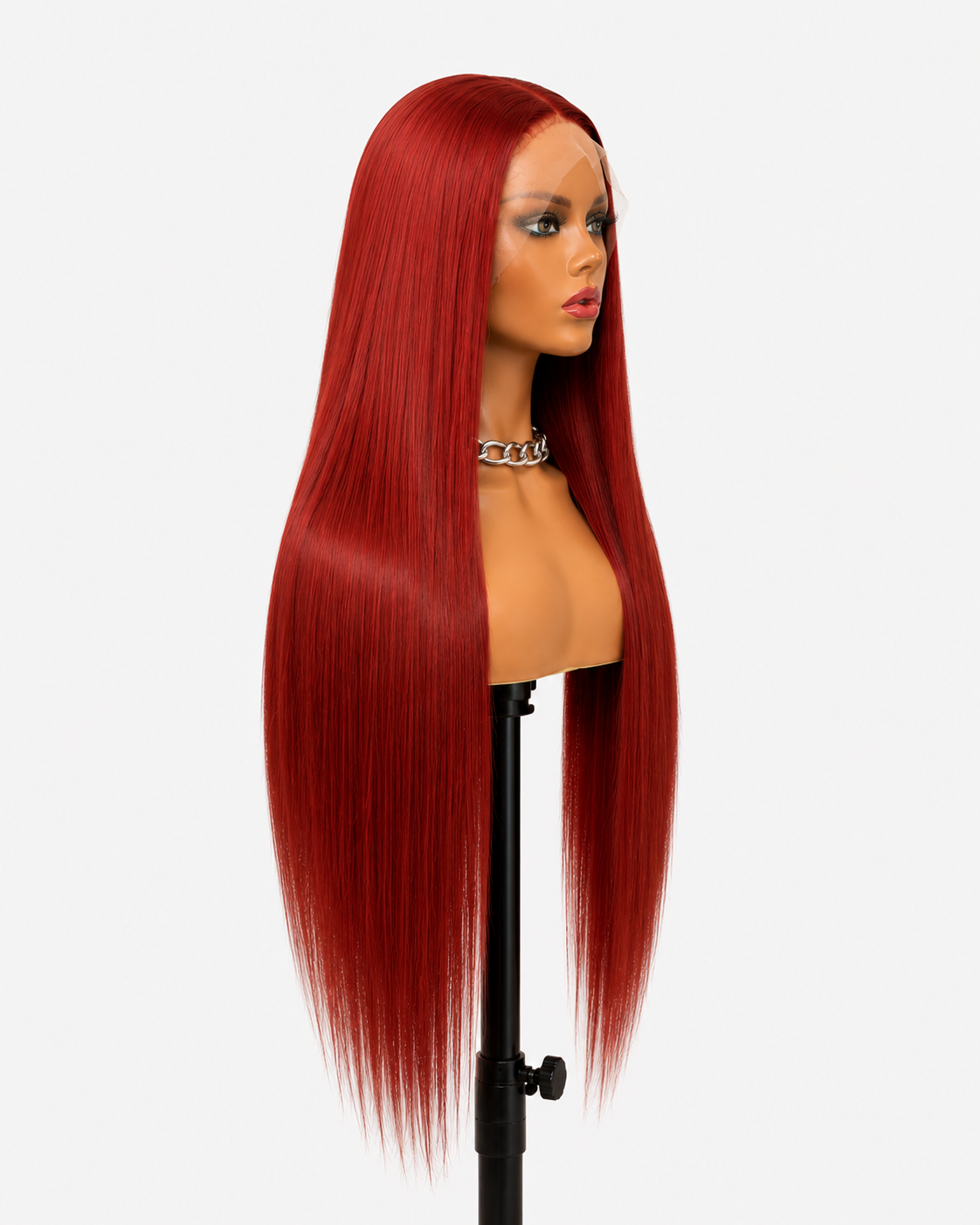 Desire | Long Straight Deep Ruby Red Lace Front Wig