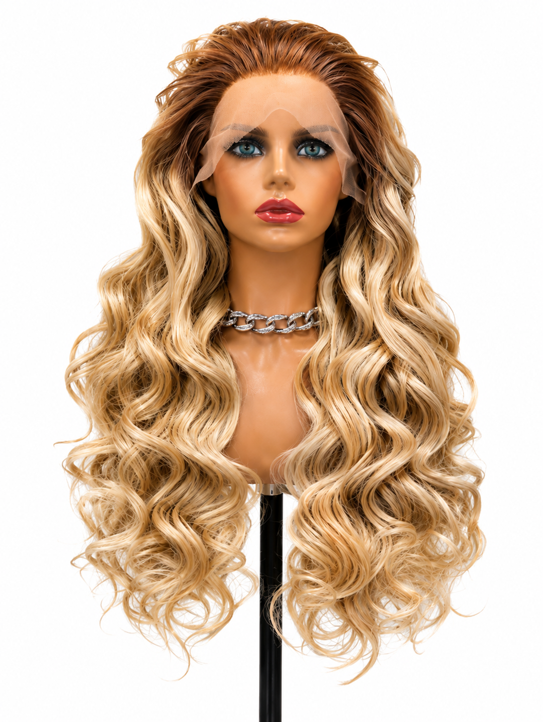 Solara | 26" Blonde Curly Lace Front Wig