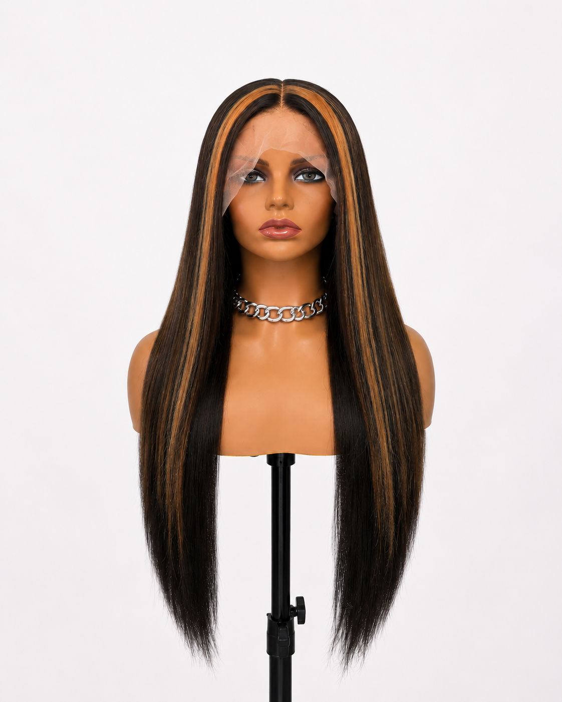 Golden Hour | 30" Long Straight Highlighted Lace Front Wig