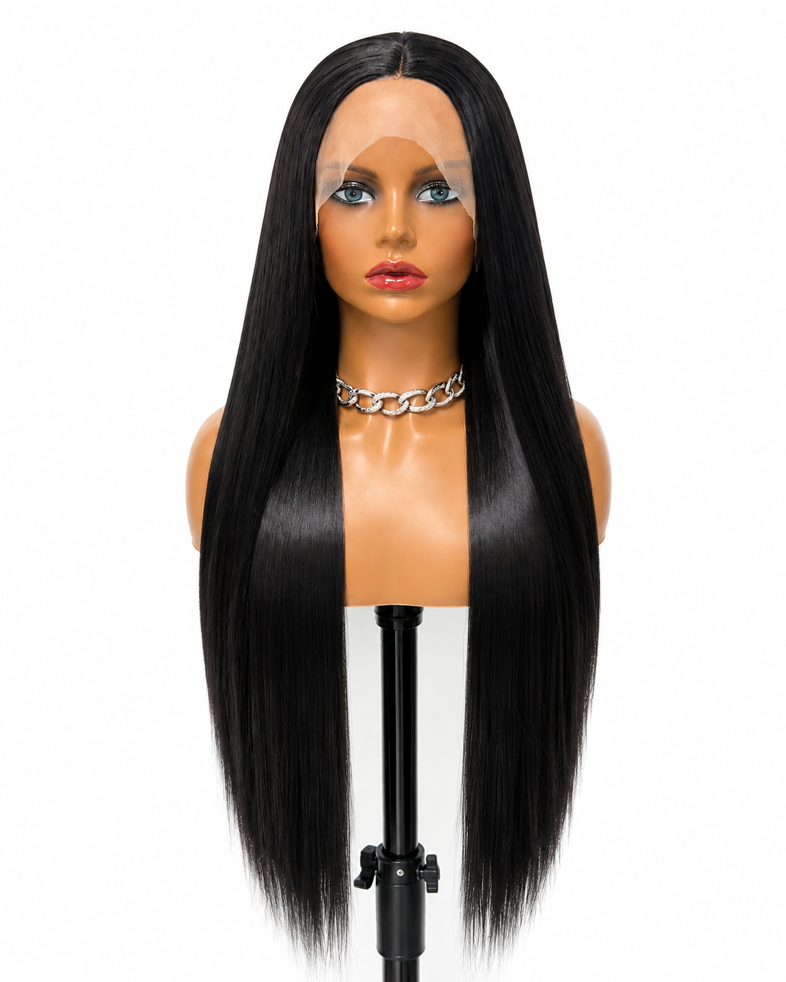 Noir | 26" Long Straight Jet Black Lace Front Wig