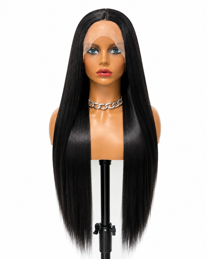 Noir | 26" Long Straight Jet Black Lace Front Wig
